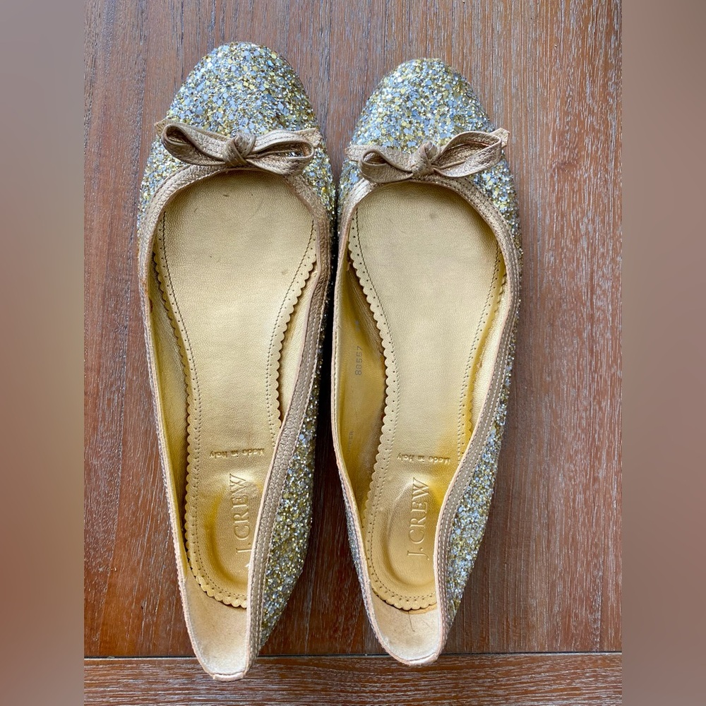 J. Crew Glitter Ballet Flats